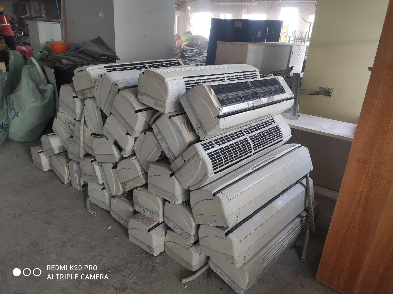 Aarohan Enterprises - Ferrous Metal Scrap Segregation: Heavy structural steel beams and MS plate scrap sorted for recycling yard transit. (Photo 002)